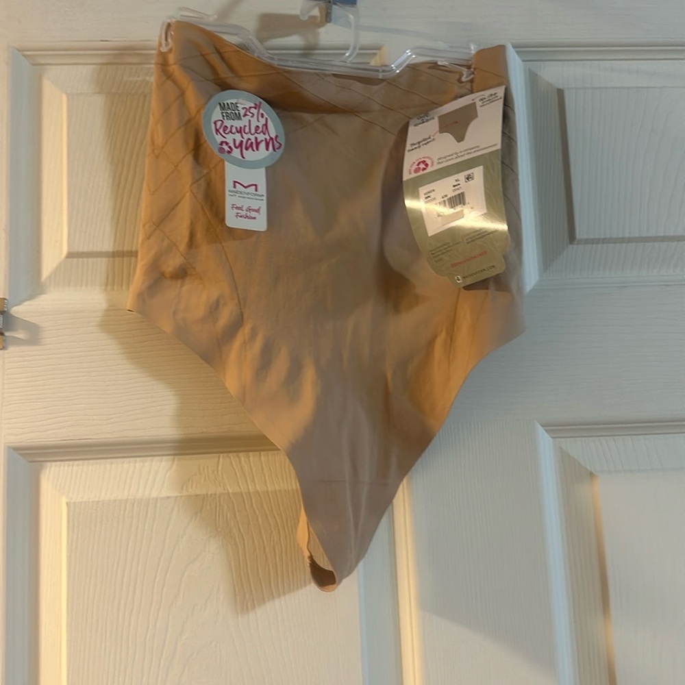 MAIDENFORM FIRM SHAPEWEAR HIGH WAIST THONG: BEIGE: NEW WITH TAGS:SIZE XL